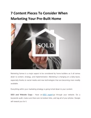 7 content pieces to consider when marketing your