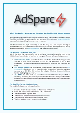 find the perfect partner for the most profitable