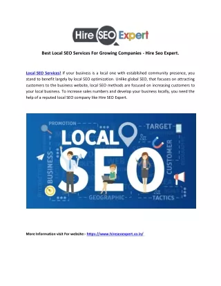 Best Local SEO Services For Growing Companies - Hire Seo Expert.