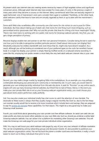 How you can Earn a living Over the internet By way of Adult Cam Styles