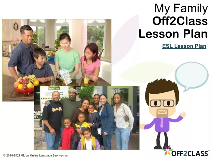my family off2class lesson plan esl lesson plan