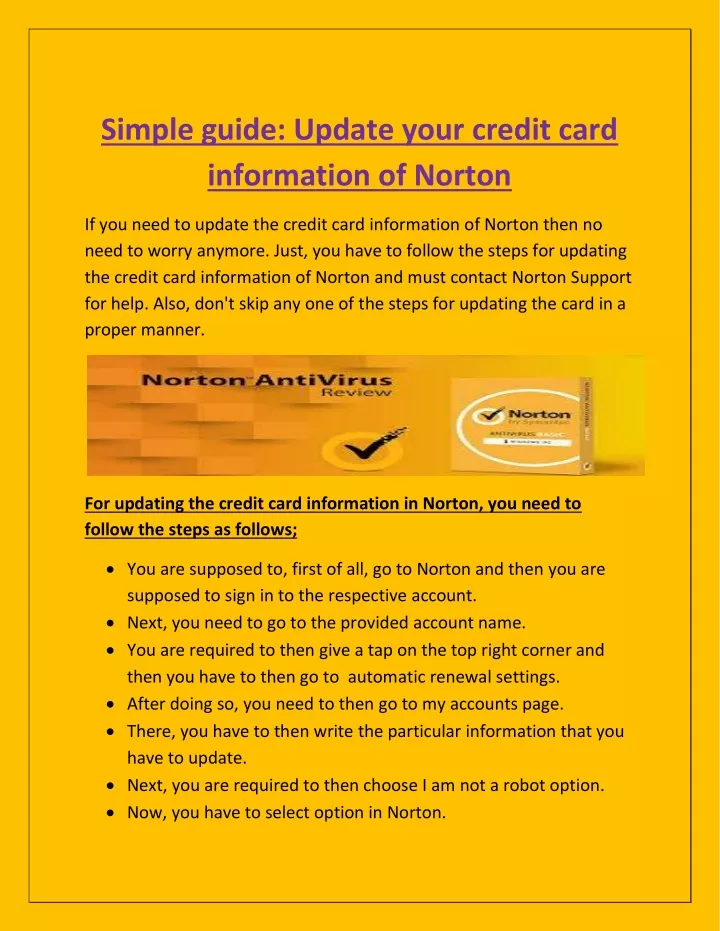 simple guide update your credit card information