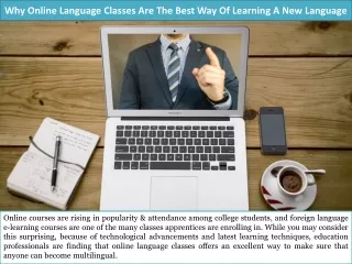 why online language classes are the best way of learning a new language