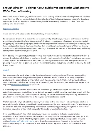 enough already 15 things about quicksilver