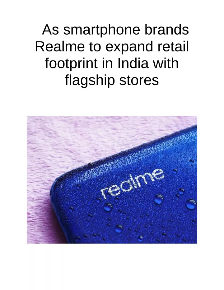 as smartphone brands realme to expand retail