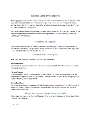 what is lasik eye surgery