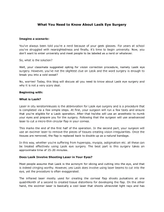 what you need to know about lasik eye surgery