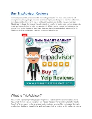 Buy TripAdvisor Reviews