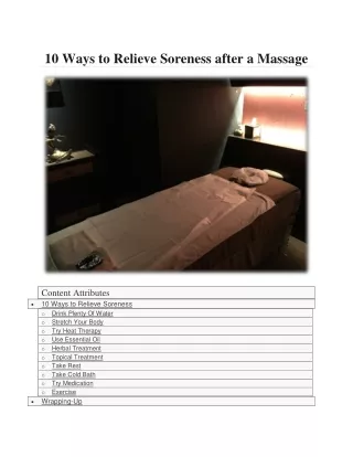 10 Ways to Relieve Soreness after a Massage
