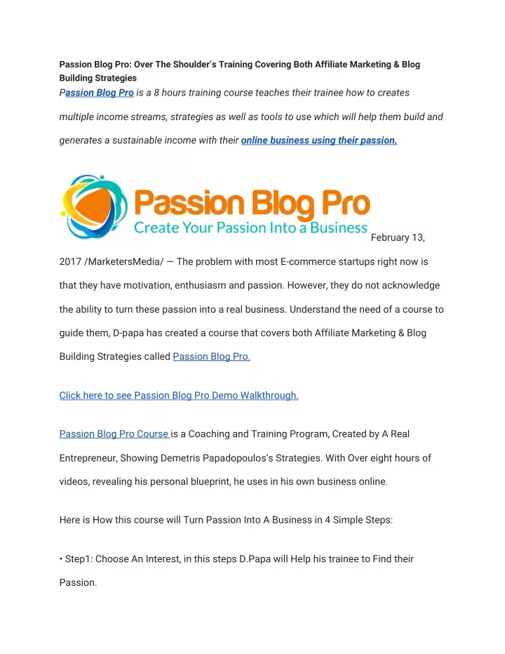 passion blog pro over the shoulder s training