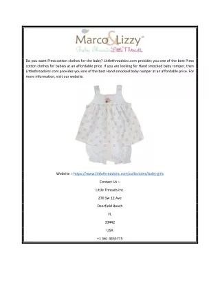 do you want pima cotton clothes for the baby
