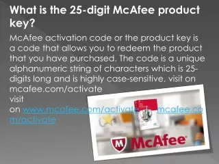 what is the 25 digit mcafee product key
