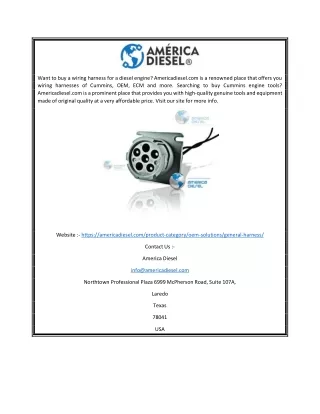 want to buy a wiring harness for a diesel engine