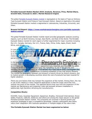 portable eyewash station market 2019 analysis
