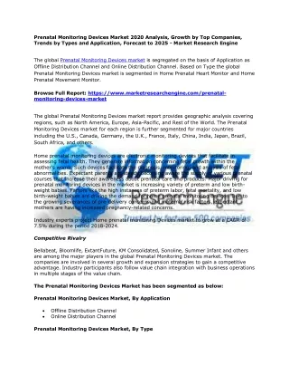 prenatal monitoring devices market 2020 analysis
