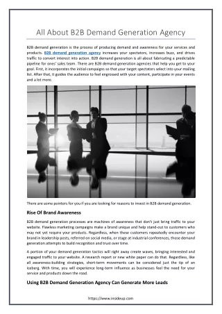 All About B2B Demand Generation Agency