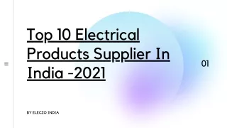 Top 10 Electrical Products Suppliers In india 2021