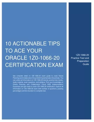 10 actionable tips to ace your oracle 1z0 1066