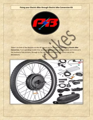 Fixing your Electric Bike through Electric bike Conversion Kit