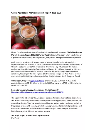 global applesauce market research report 2021 2025