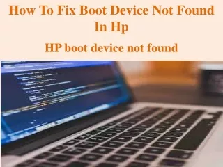 How To Fix  Boot Device Not Found In Hp