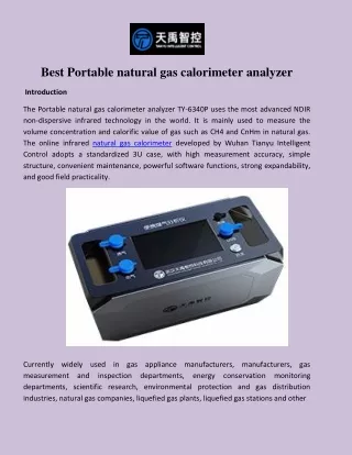 Best Portable natural gas calorimeter analyzer