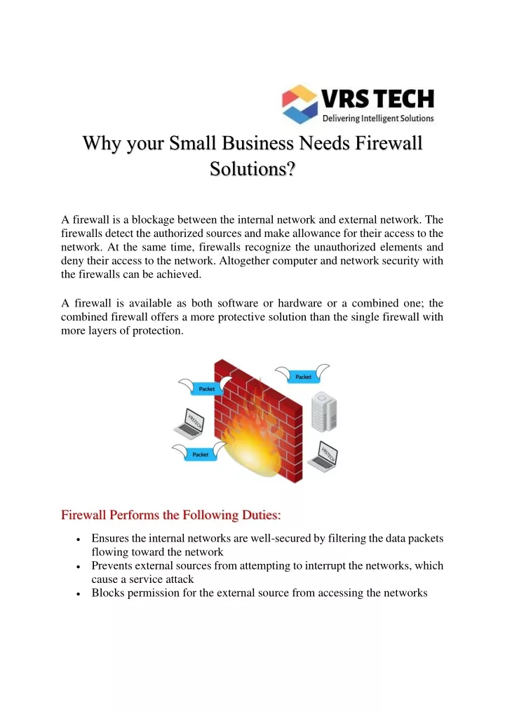 why your small business needs firewall solutions