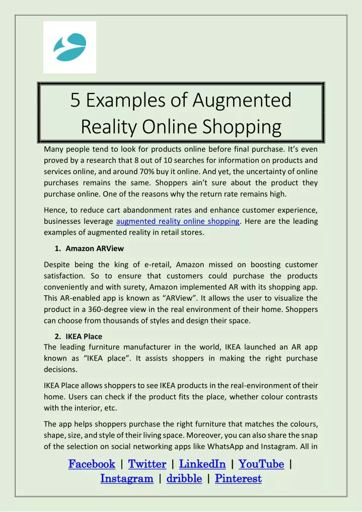 5 examples of augmented reality online shopping