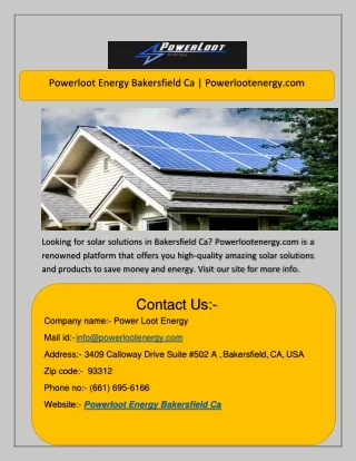 Powerloot Energy Bakersfield Ca | Powerlootenergy.com