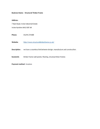 business name structural timber frame
