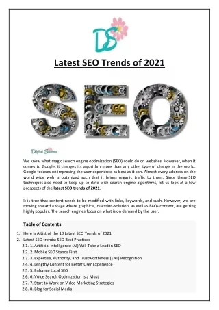 latest seo trends of 2021