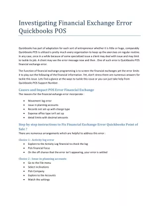 investigating financial exchange error quickbooks