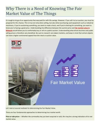 why there is a need of knowing the fair market