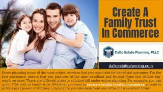 Create A Family Trust In Commerce