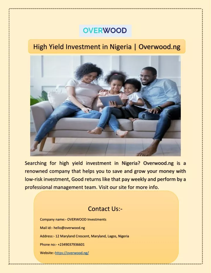 high yield investment in nigeria overwood ng