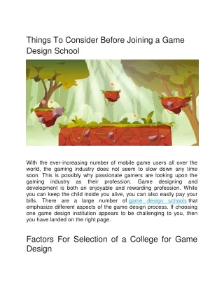 Things To Consider Before Joining a Game Design School