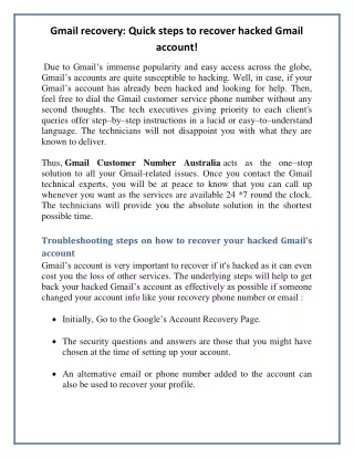 gmail recovery quick steps to recover hacked
