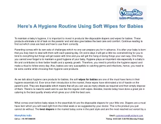 here s a hygiene routine using soft wipes