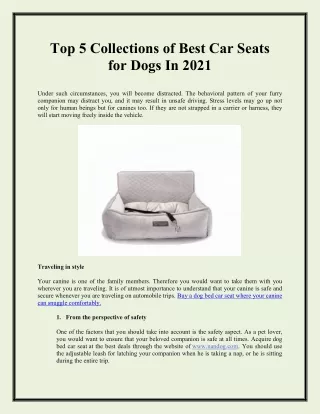 top 5 collections of best car seats for dogs