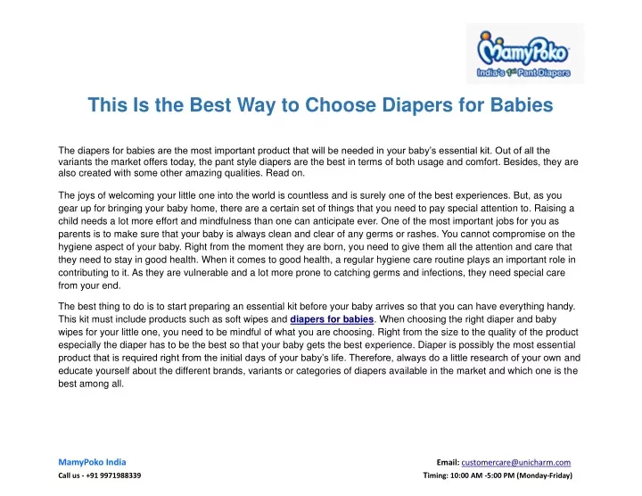 this is the best way to choose diapers for babies