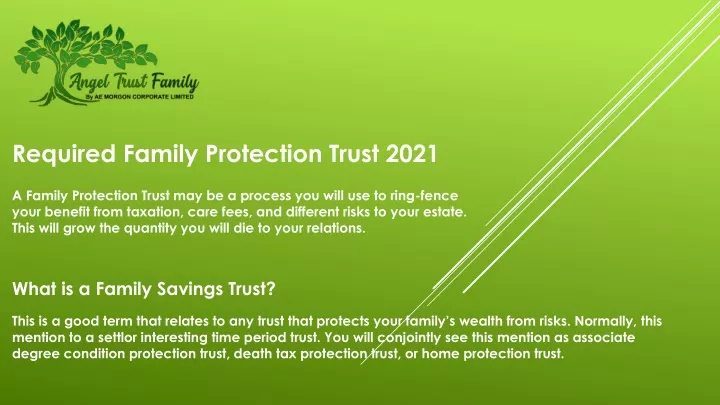 required family protection trust 2021