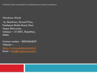 corporate event management by professionals in udaipur wondrous