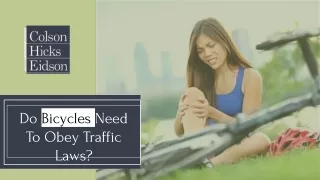 do bicycles need to obey traffic laws