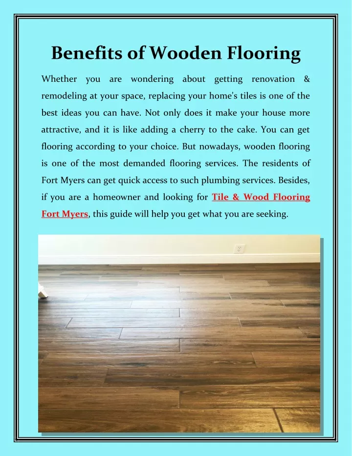 benefits of wooden flooring