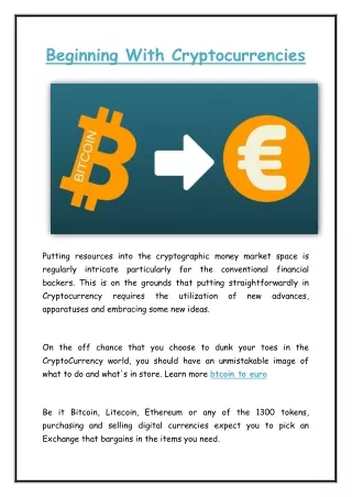 beginning with cryptocurrencies