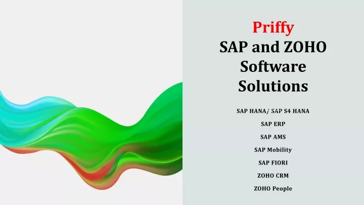 priffy sap and zoho software solutions