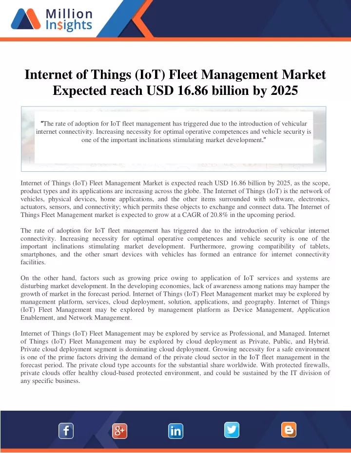 internet of things iot fleet management market