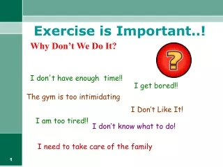 Tim Manning - Exercise is Important, Why Don’t We Do It?