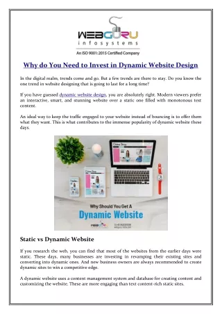 why do you need to invest in dynamic website
