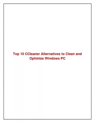 top 10 ccleaner alternatives to clean